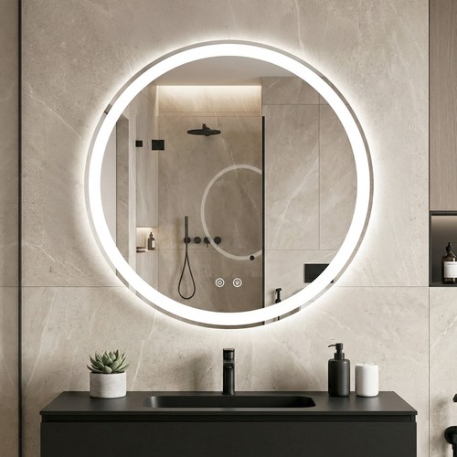 Round led bathroom - led, wall