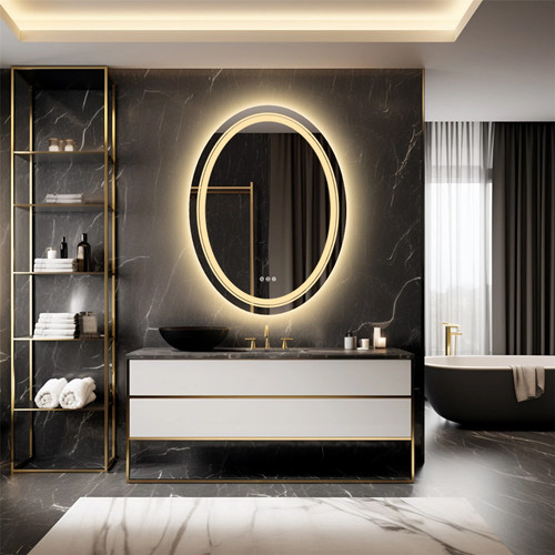 Modern oval led bathroom - modern,